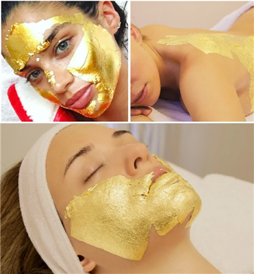 Guldpapper, det är bra produkter för hudvård, lyxigt dekorationsprojekt.